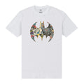 White - Front - Batman Unisex Adult Comic Logo T-Shirt