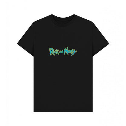 Black - Front - Rick And Morty Unisex Adult Logo T-Shirt