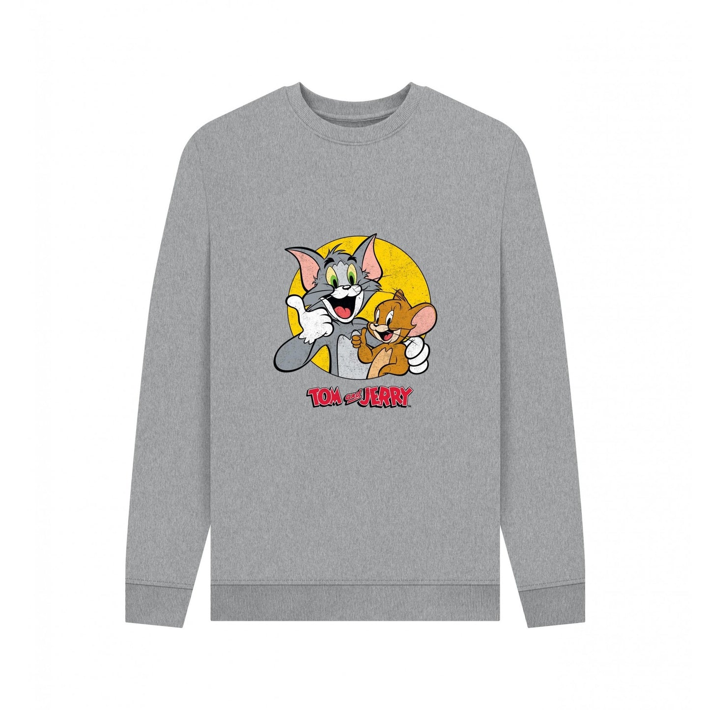 Light Heather - Front - Tom and Jerry Unisex Adult Thumbs Up Sweatshirt