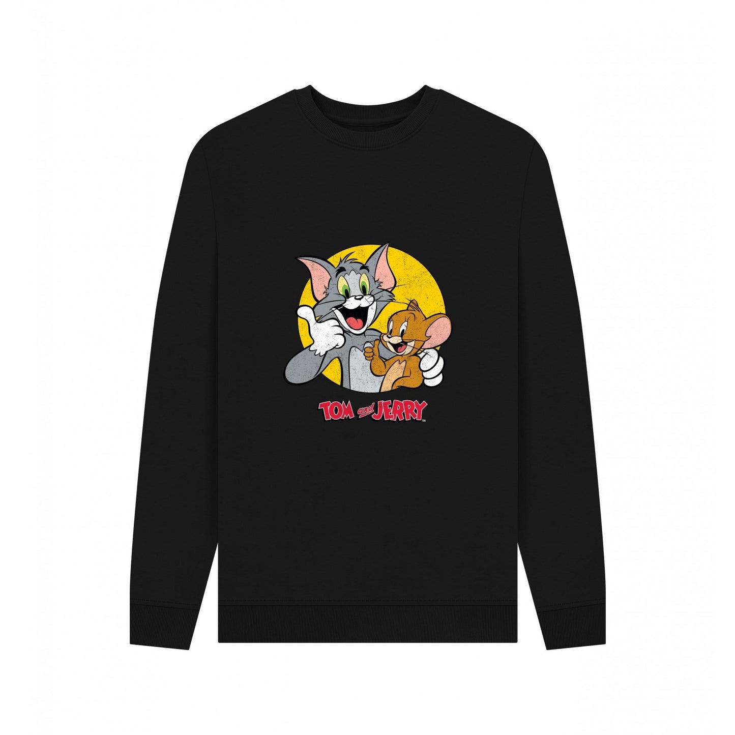 Black - Front - Tom and Jerry Unisex Adult Thumbs Up Sweatshirt