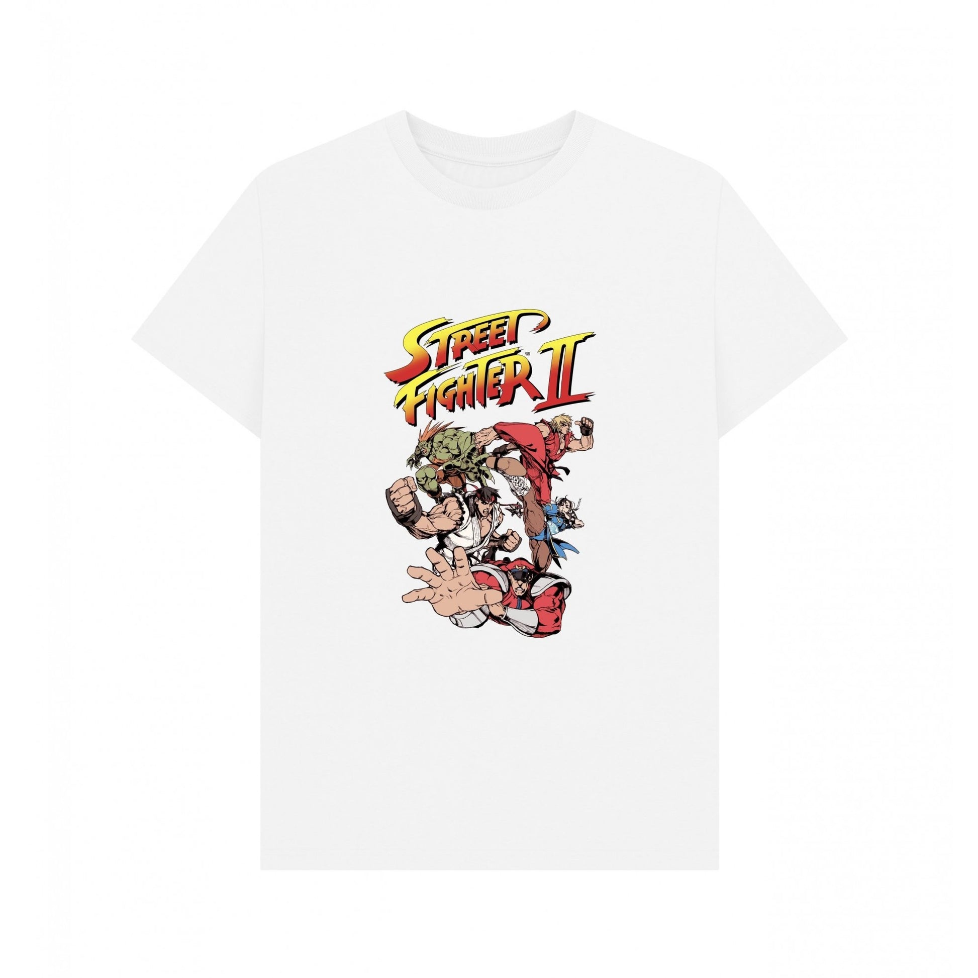 White - Front - Street Fighter 2 Unisex Adult Group T-Shirt