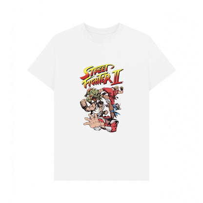 White - Front - Street Fighter 2 Unisex Adult Group T-Shirt