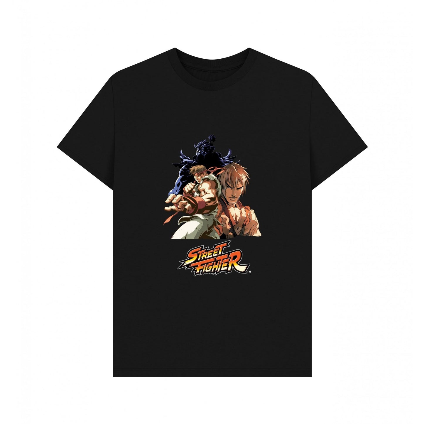 Black - Front - Street Fighter Unisex Adult Group Pose T-Shirt