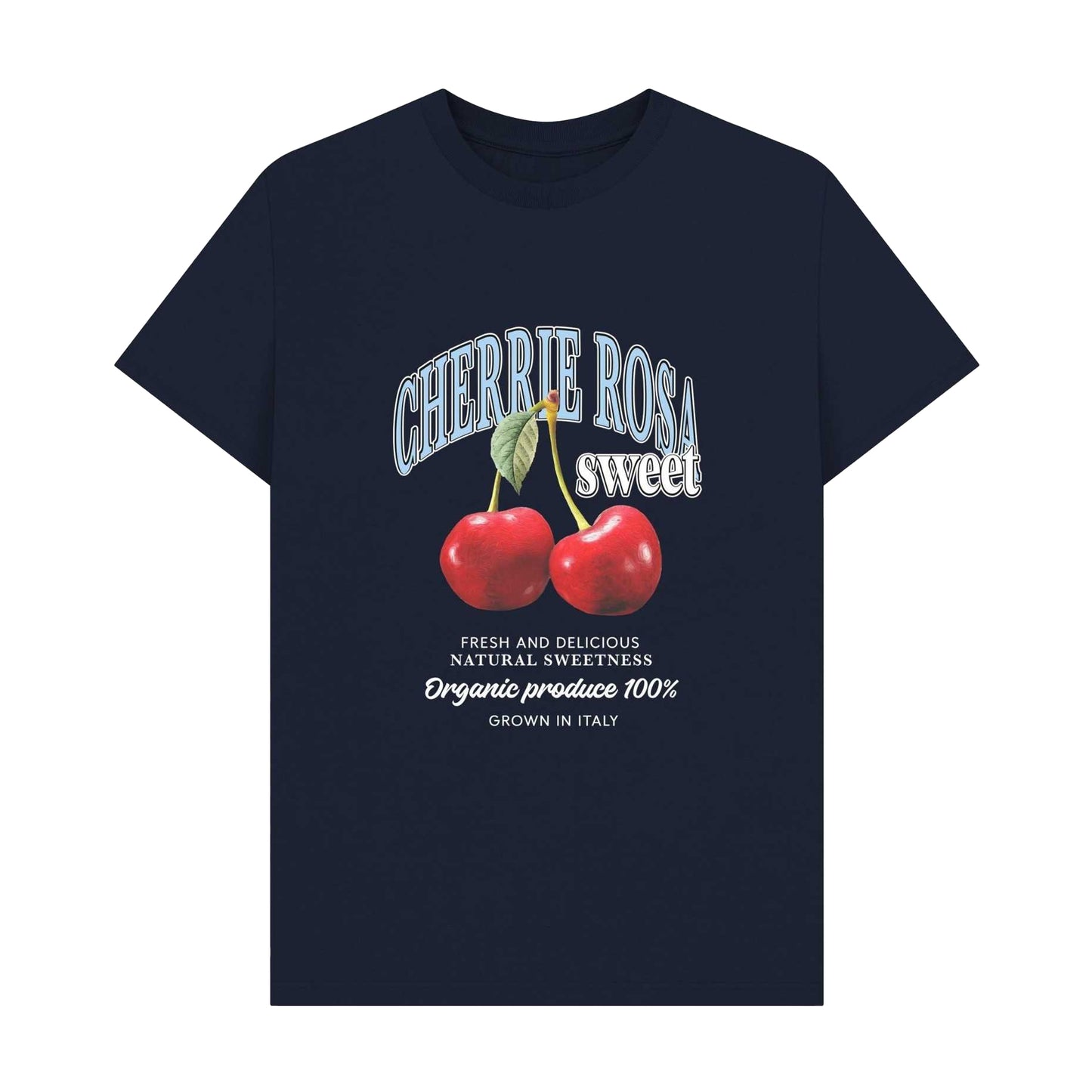 Navy Blue - Front - Apoh Unisex Adult Cherry T-Shirt