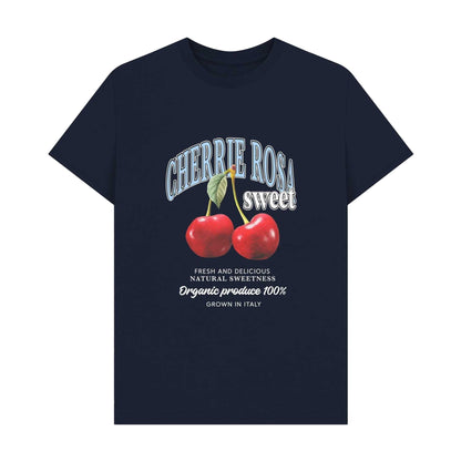Navy Blue - Front - Apoh Unisex Adult Cherry T-Shirt