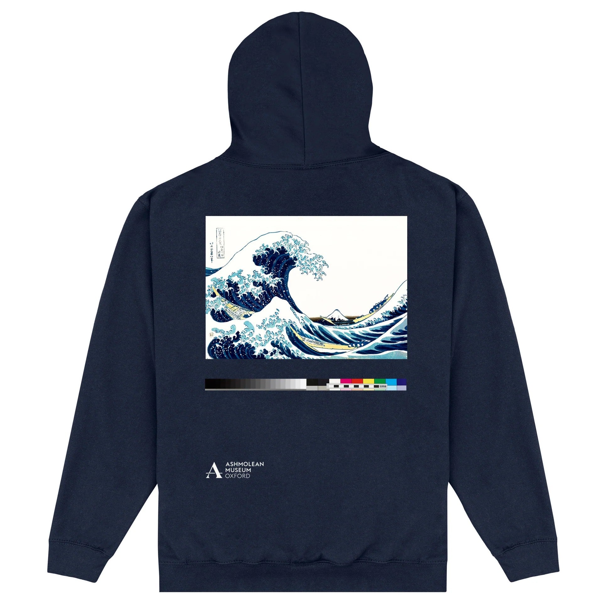 Navy Blue - Back - Ashmolean Museum Unisex Adult Wave Hoodie