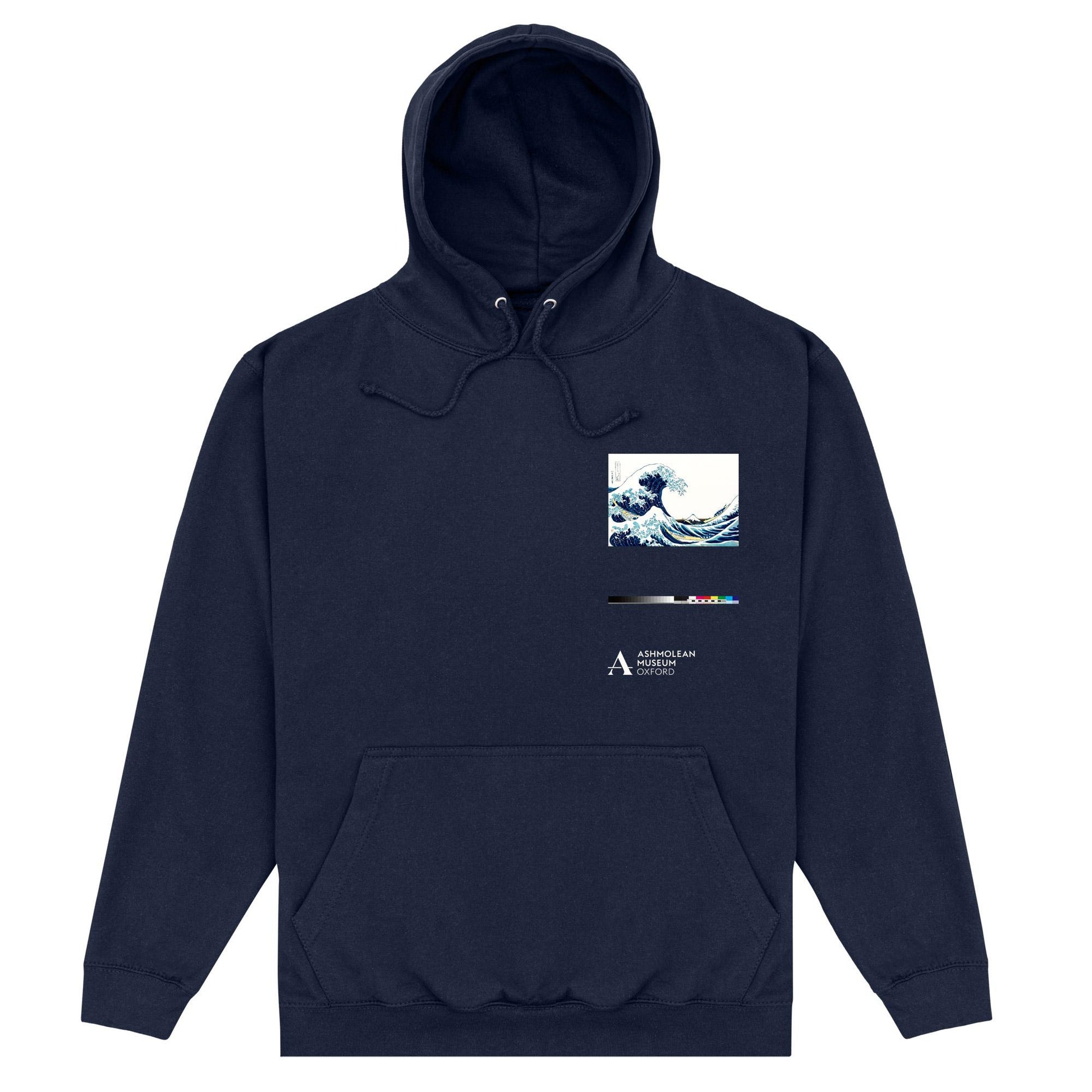 Navy Blue - Front - Ashmolean Museum Unisex Adult Wave Hoodie