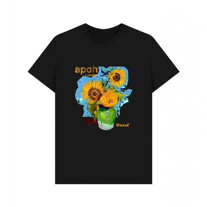 Black - Front - Apoh Unisex Adult Sunflowers Bouquet Vincent Van Gogh T-Shirt