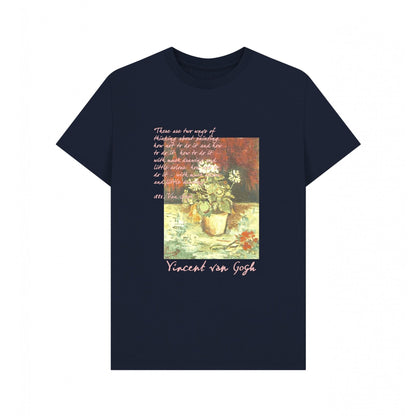 Navy Blue - Front - Apoh Unisex Adult Geranium Vincent Van Gogh T-Shirt