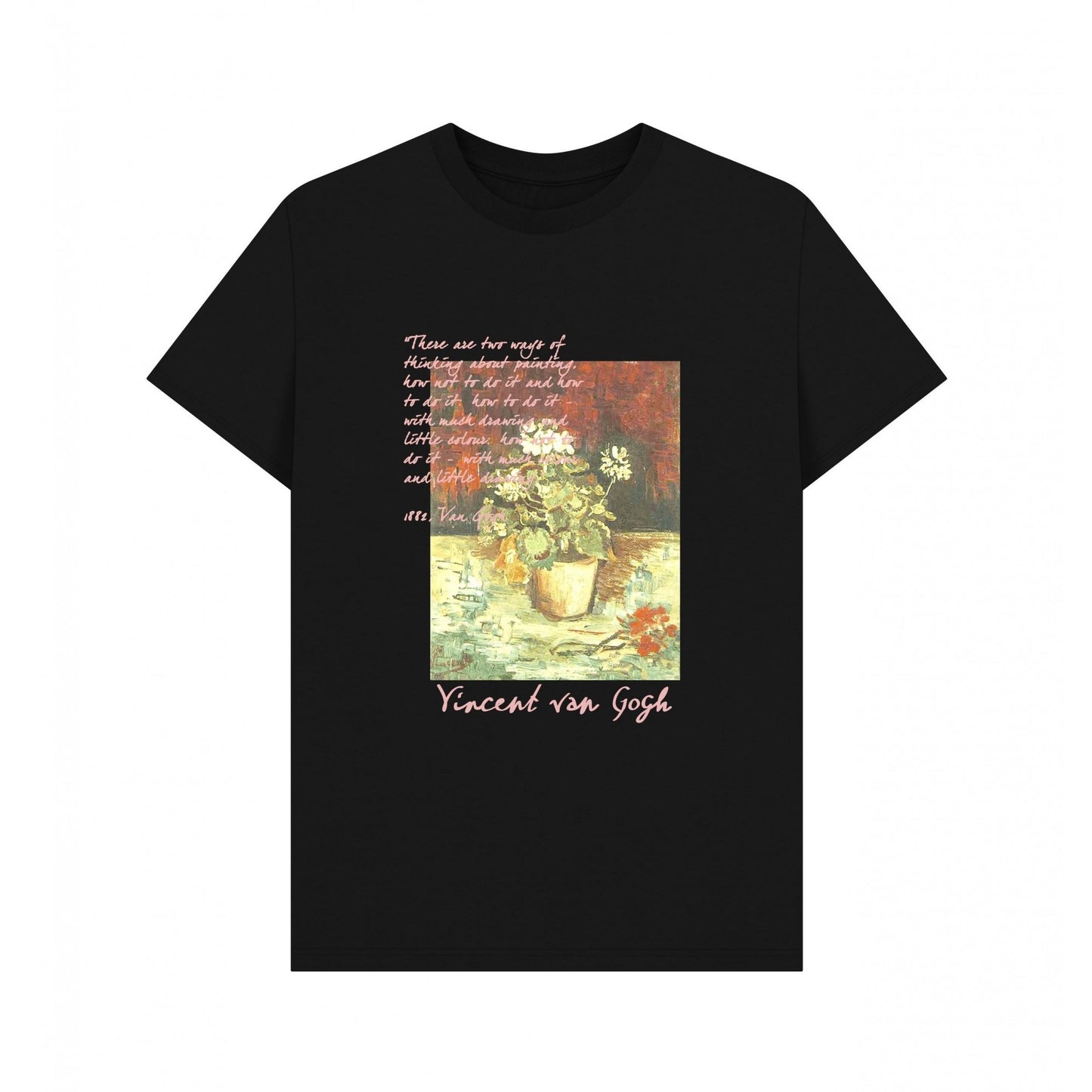 Black - Front - Apoh Unisex Adult Geranium Vincent Van Gogh T-Shirt