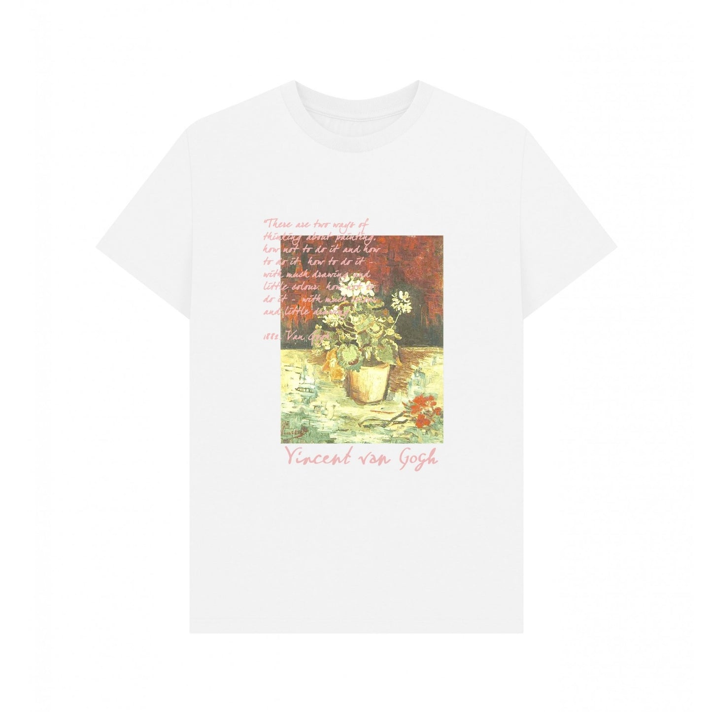 White - Front - Apoh Unisex Adult Geranium Vincent Van Gogh T-Shirt