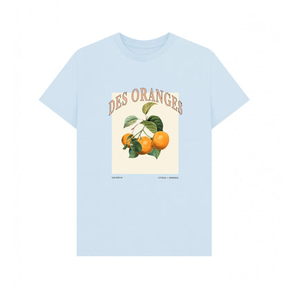Sky Blue - Front - Apoh Unisex Adult Des Oranges T-Shirt