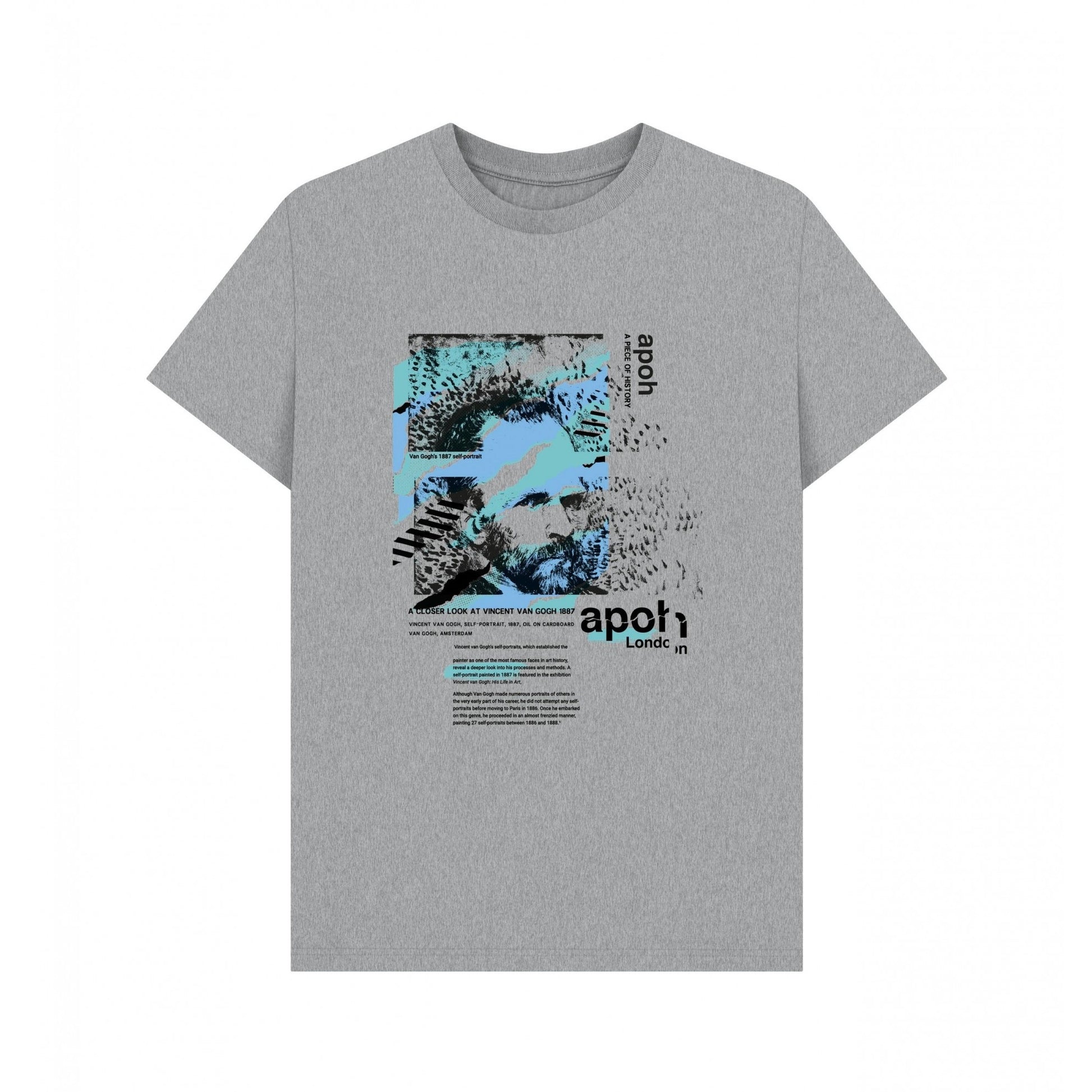 Athletic Grey - Front - Apoh Unisex Adult Portrait Vincent Van Gogh T-Shirt