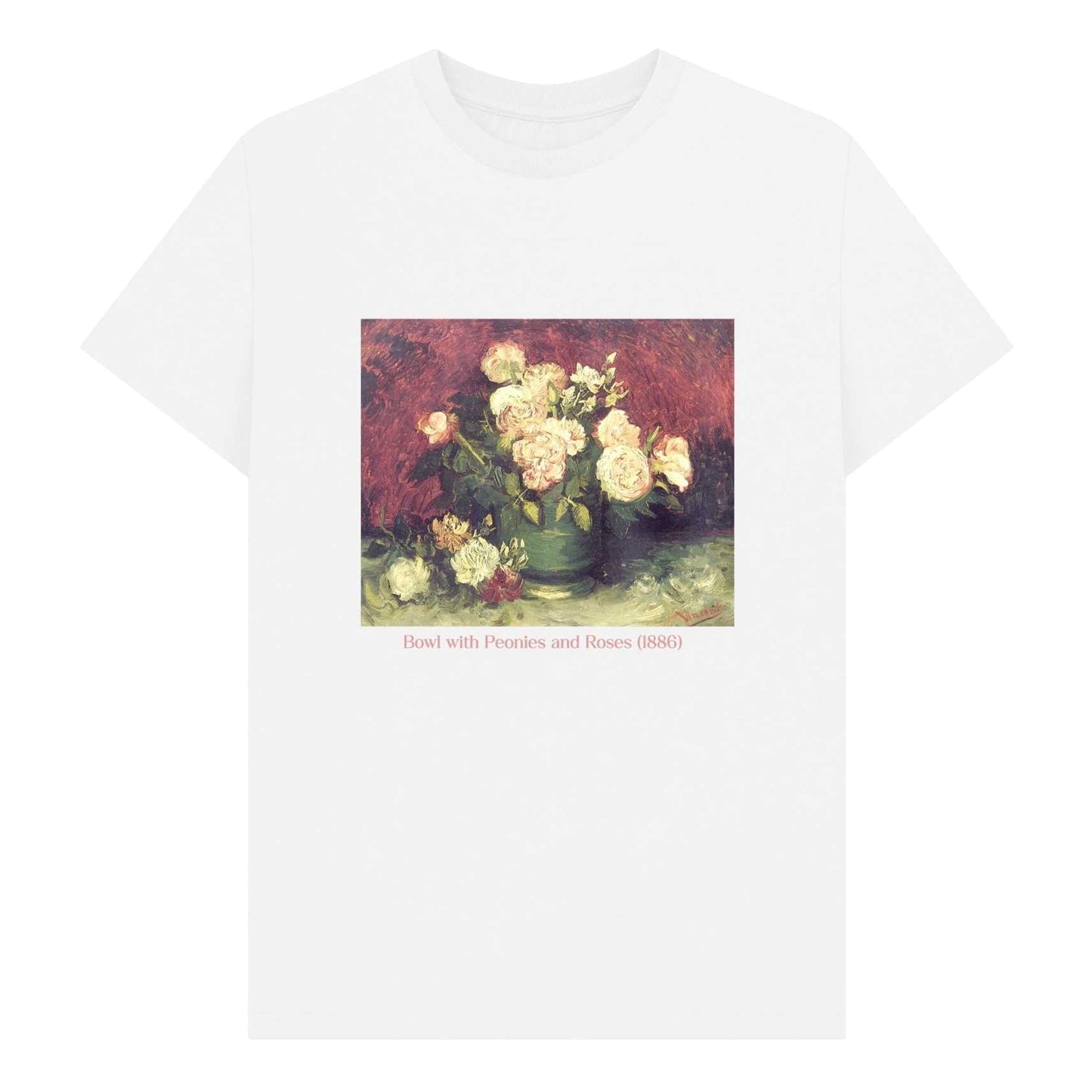 White - Front - Apoh Unisex Adult Peonies Vincent Van Gogh T-Shirt