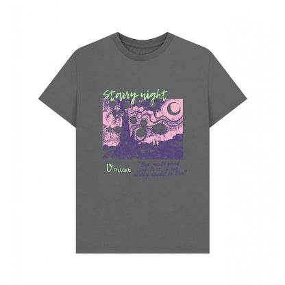 Slate Grey - Front - Apoh Unisex Adult Starry Night Vincent Van Gogh T-Shirt