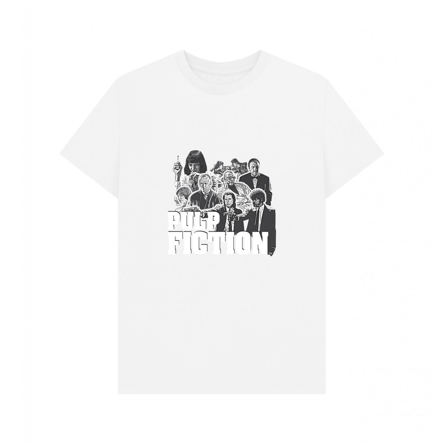 White - Front - Pulp Fiction Unisex Adult Cast T-Shirt