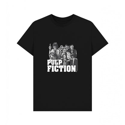 Black - Front - Pulp Fiction Unisex Adult Cast T-Shirt