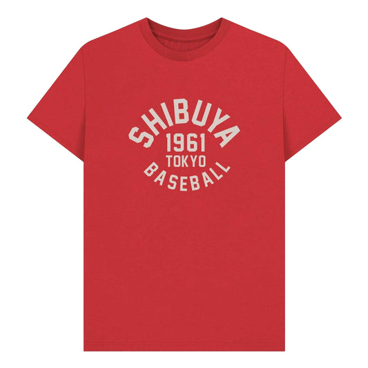 Red - Front - Park Fields Unisex Adult Shibuya Baseball Varsity T-Shirt