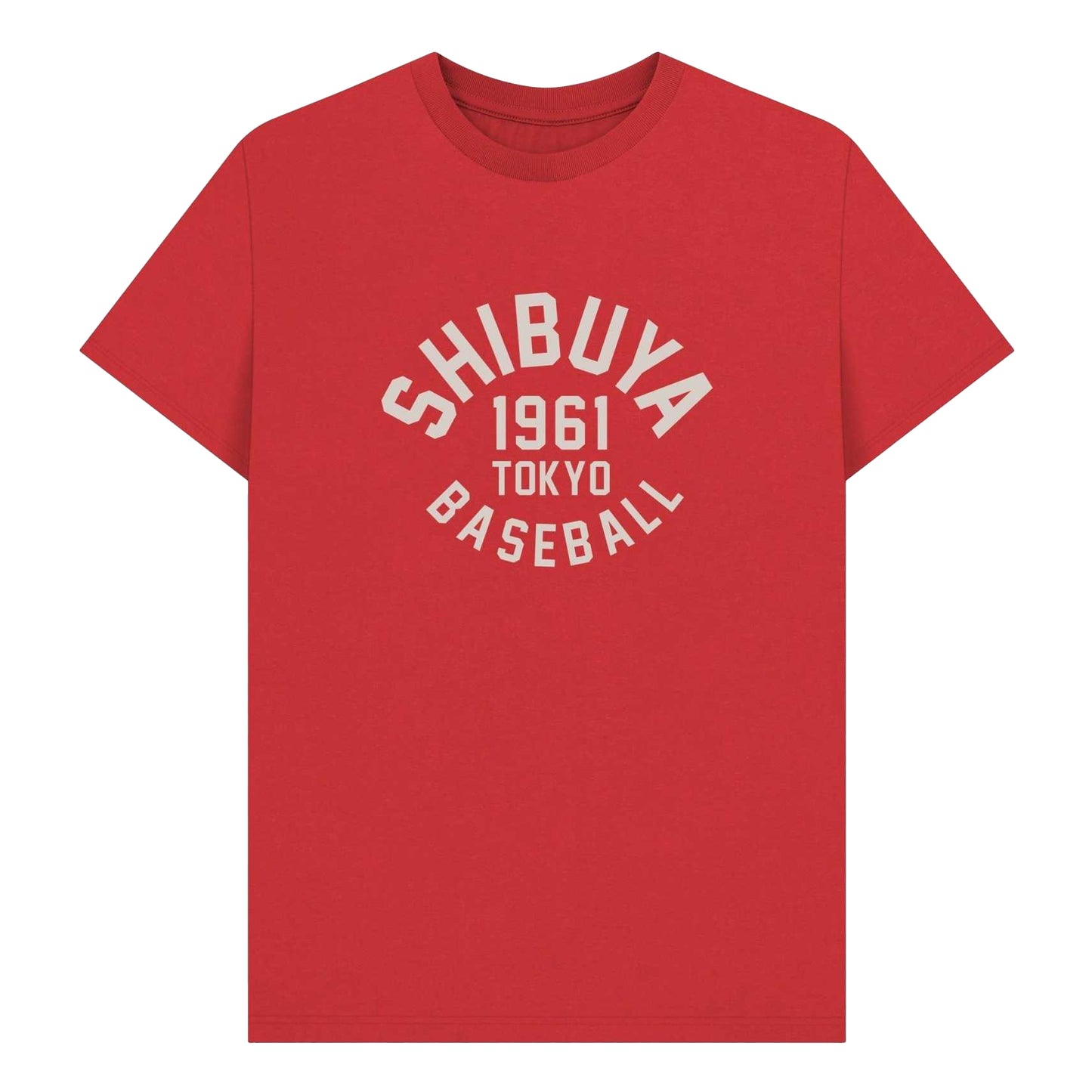 Red - Front - Park Fields Unisex Adult Shibuya Baseball Varsity T-Shirt
