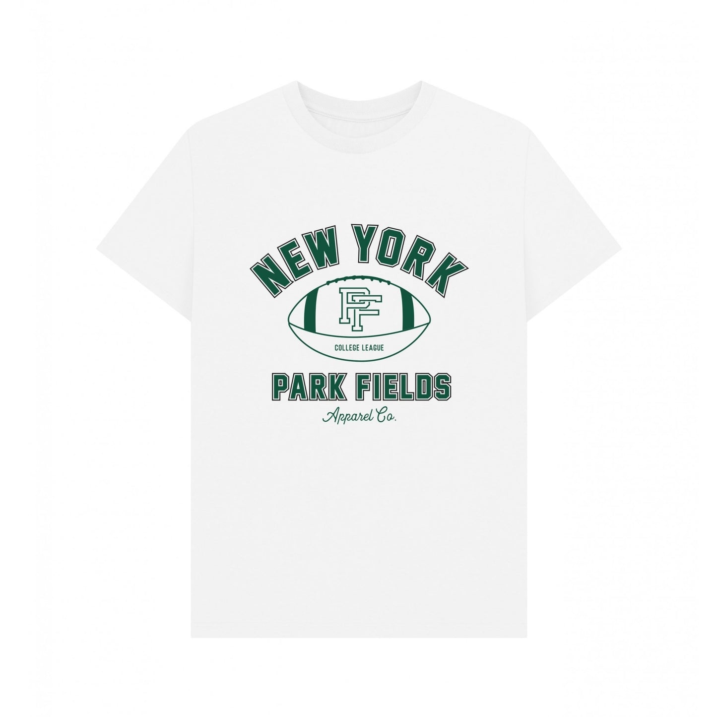 White - Front - Park Fields Unisex Adult New York Football T-Shirt