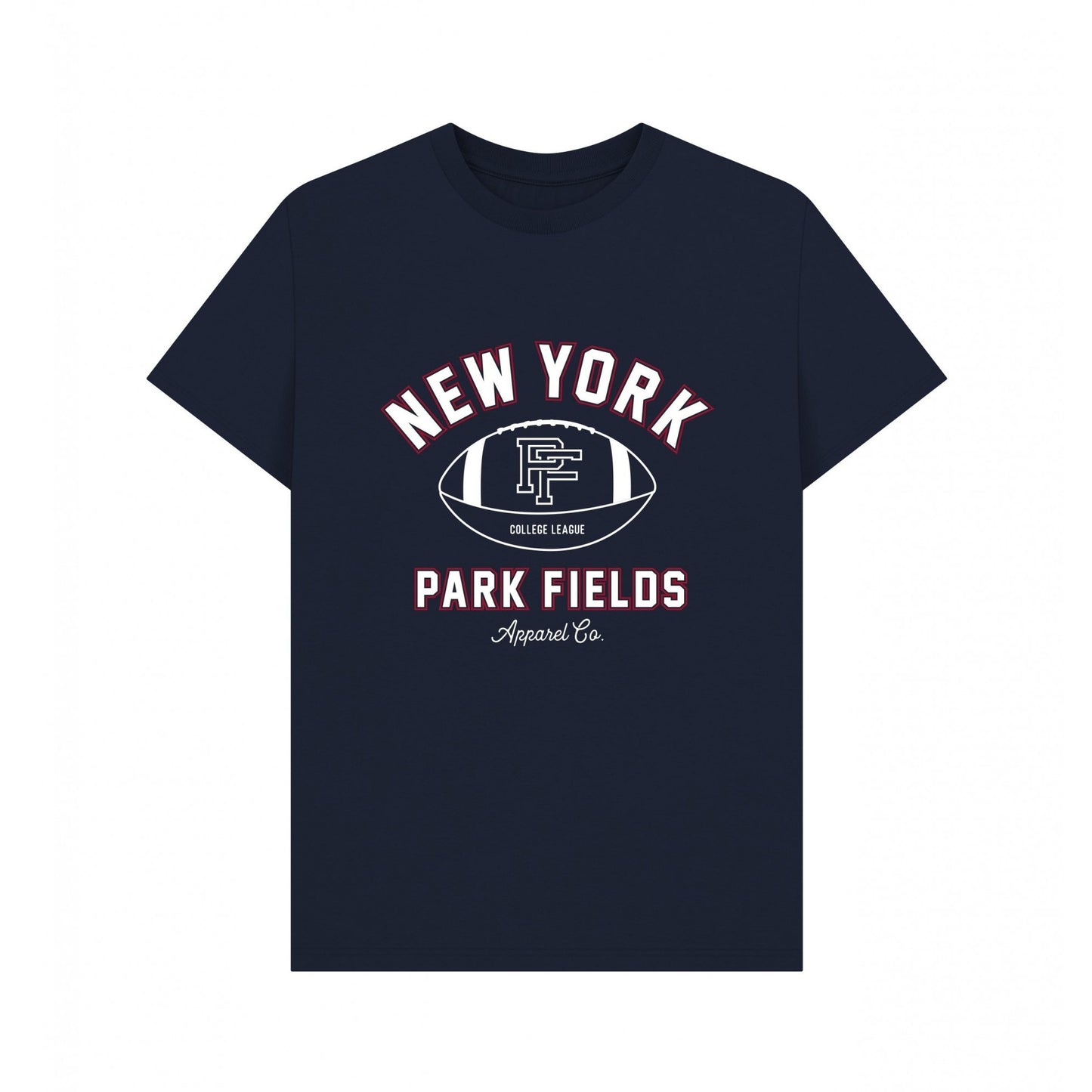 Navy Blue - Front - Park Fields Unisex Adult New York Football T-Shirt