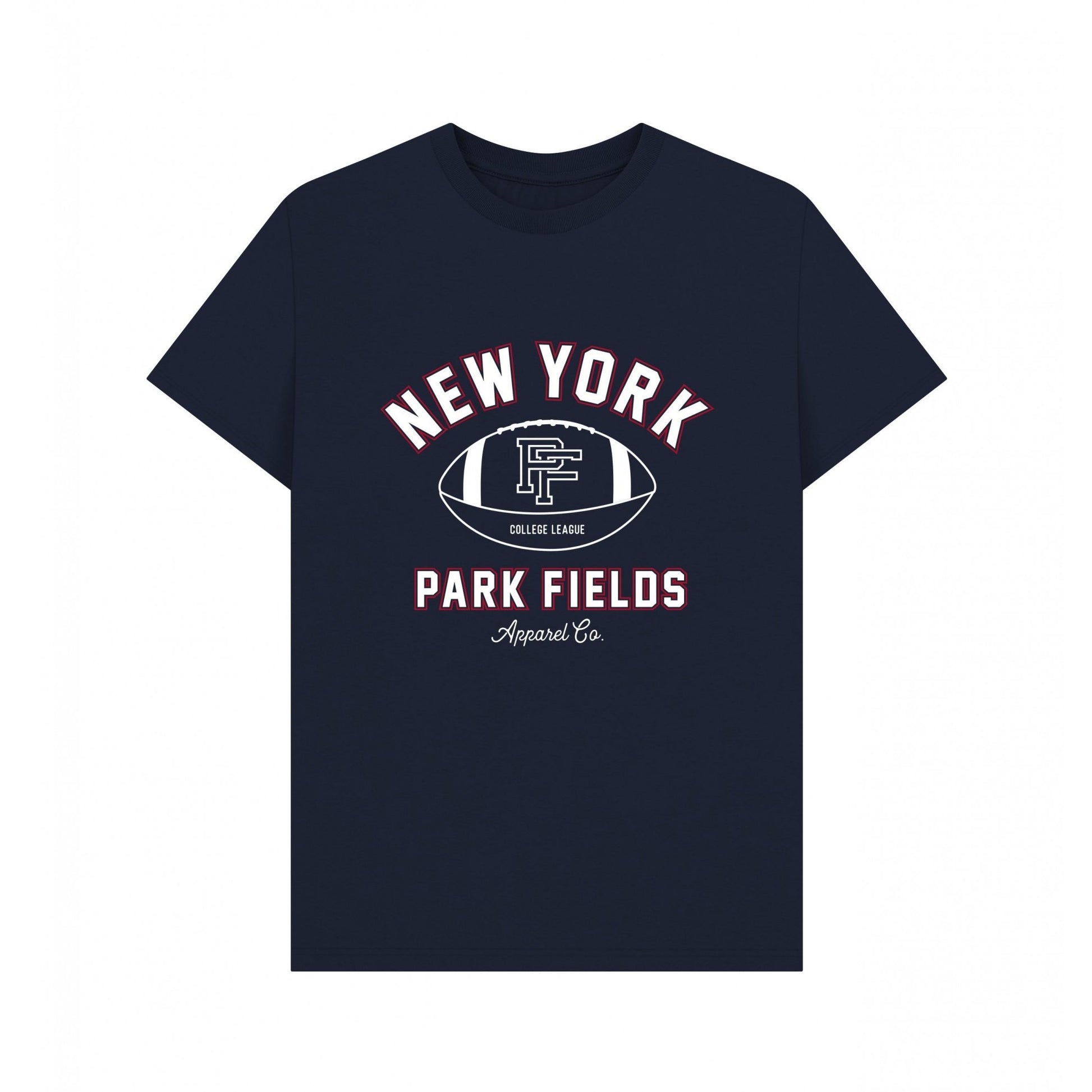 Navy Blue - Front - Park Fields Unisex Adult New York Football T-Shirt
