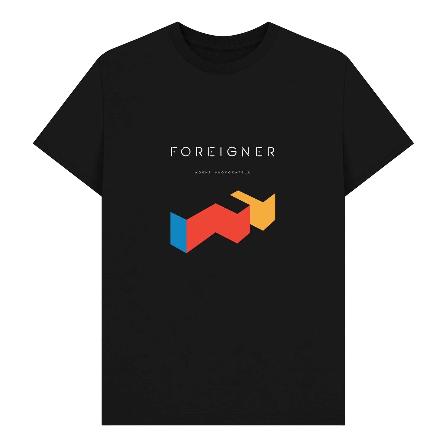 Black - Front - Foreigner Unisex Adult Agent Provocateur T-Shirt