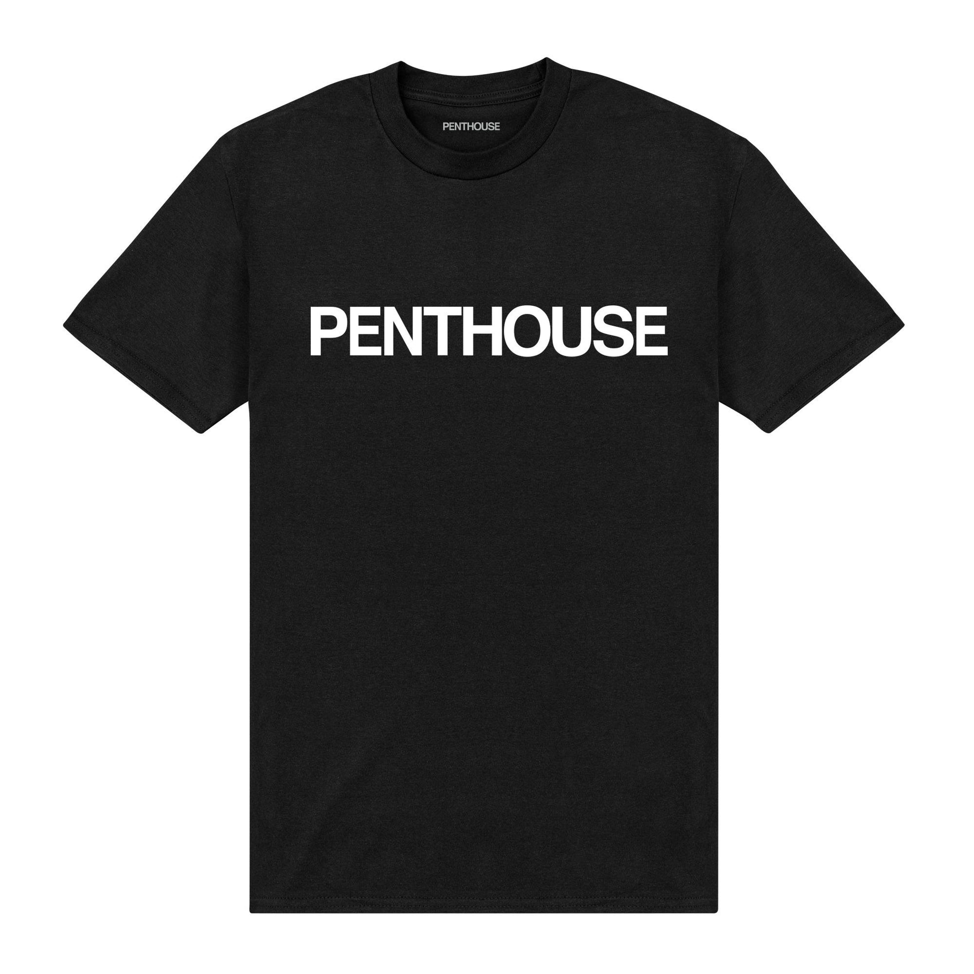 Black - Front - Penthouse Unisex Adult Logo T-Shirt