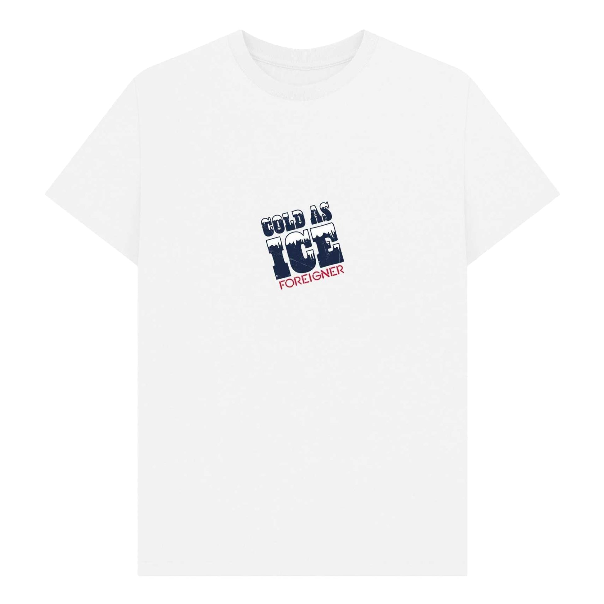White - Front - Foreigner Unisex Adult Cold As Ice T-Shirt