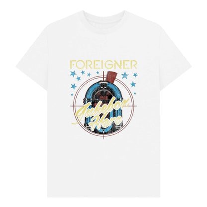 White - Front - Foreigner Unisex Adult Jukebox Graphic T-Shirt