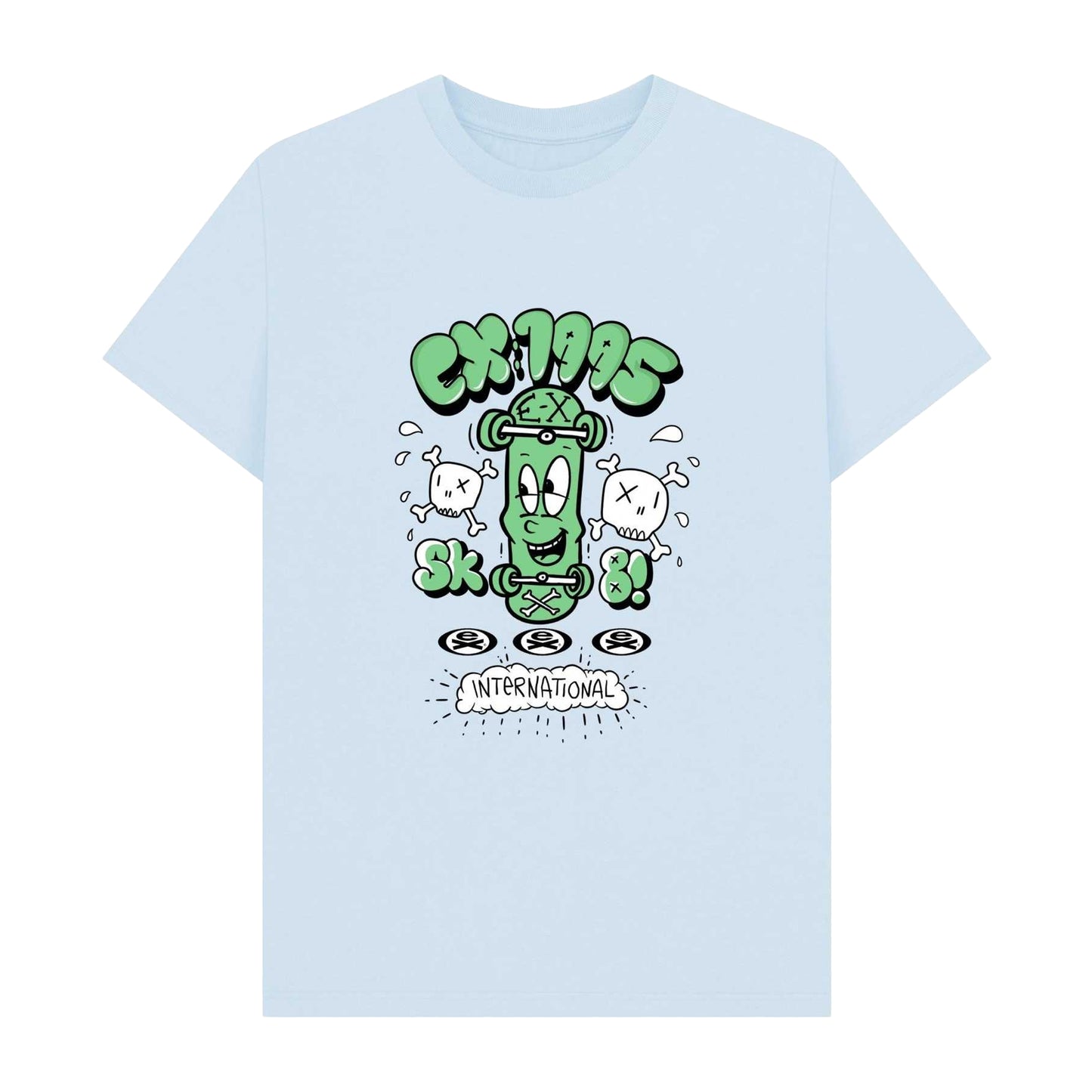 Sky Blue - Front - Extreme Unisex Adult Organic Cotton T-Shirt