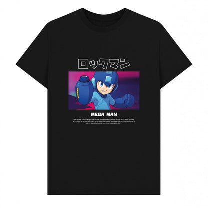 Black - Front - Mega Man Unisex Adult Everlasting Peace T-Shirt