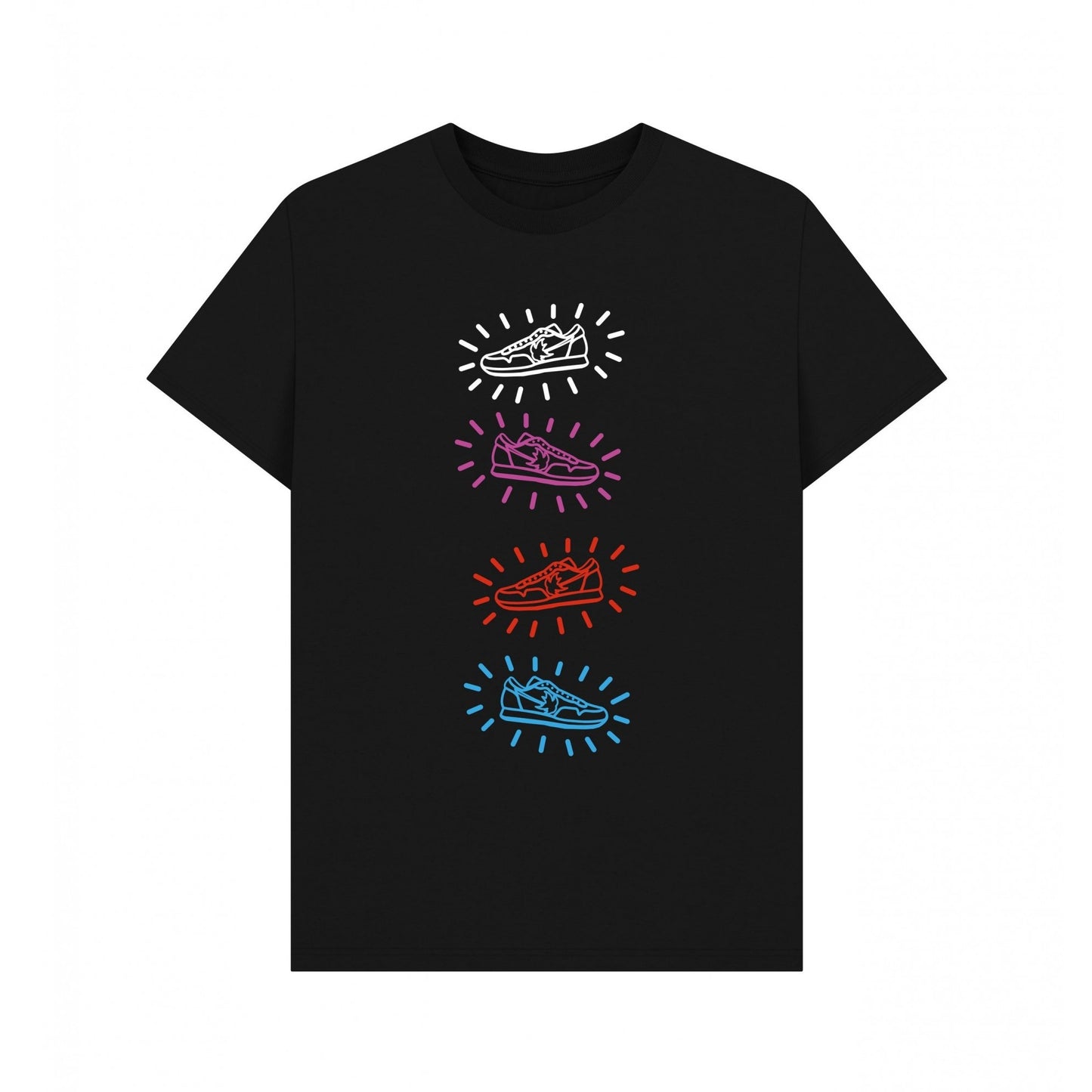 Black - Front - Trainer Spotter Unisex Adult Trainers T-Shirt