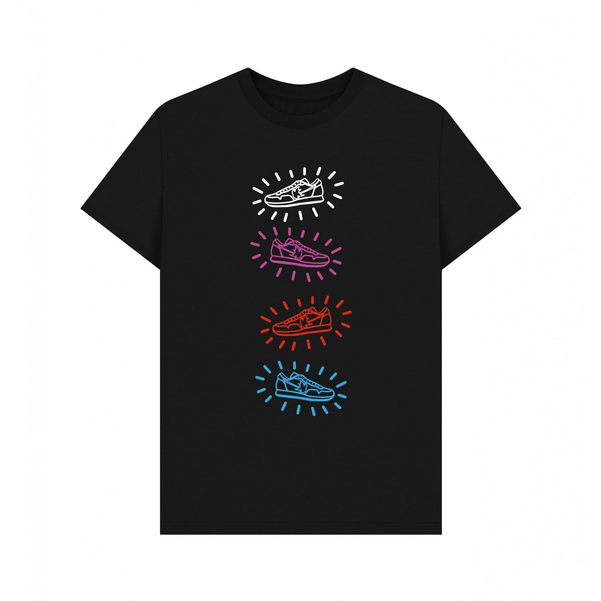 Black - Front - Trainer Spotter Unisex Adult Trainers T-Shirt