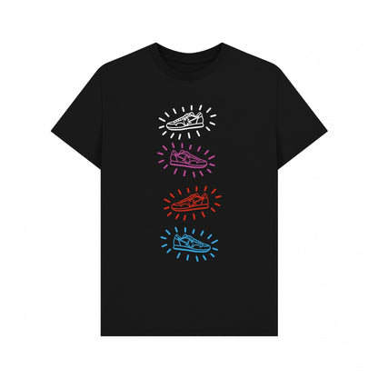 Black - Front - Trainer Spotter Unisex Adult Trainers T-Shirt