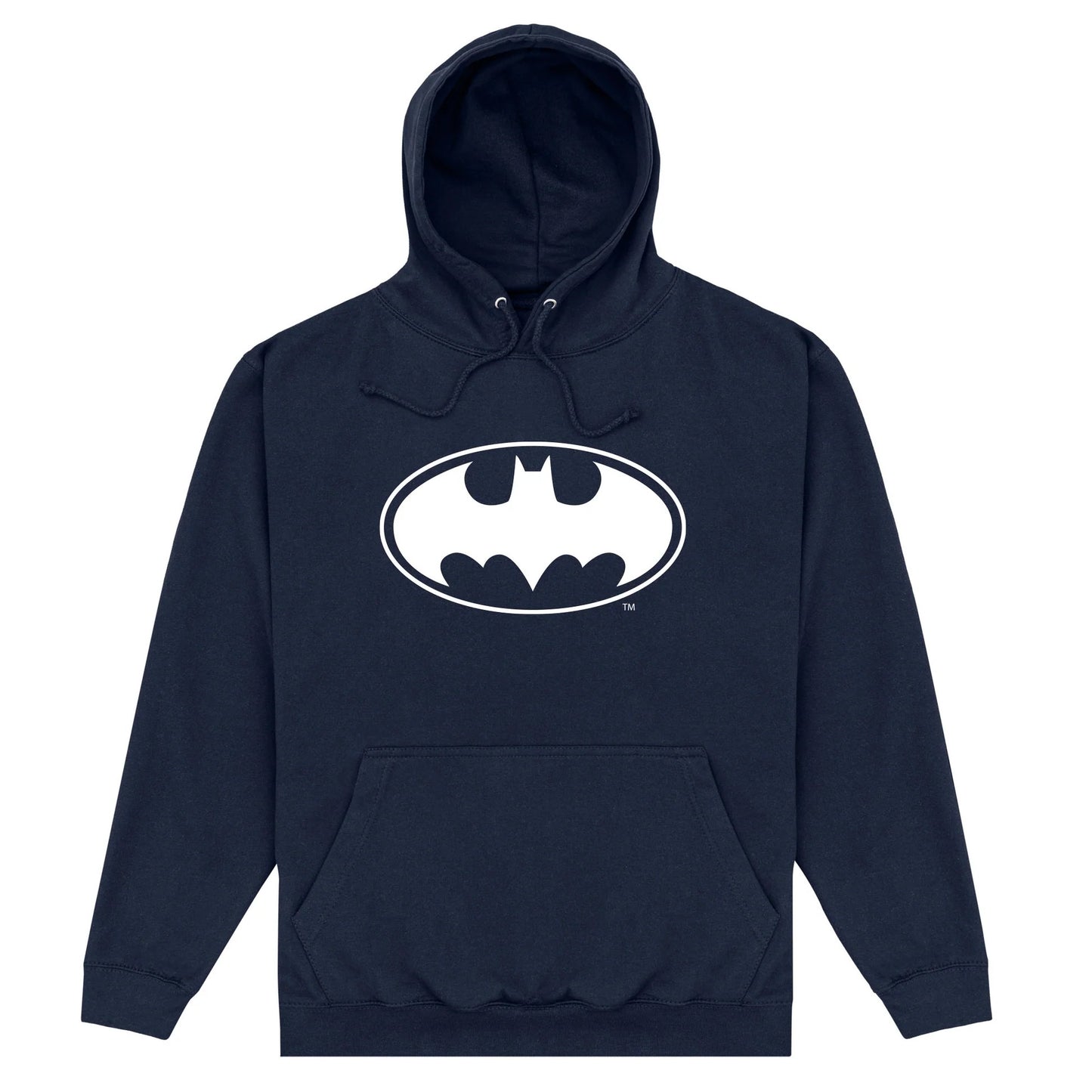 Navy Blue - Front - Batman Unisex Adult Monochrome Logo Hoodie
