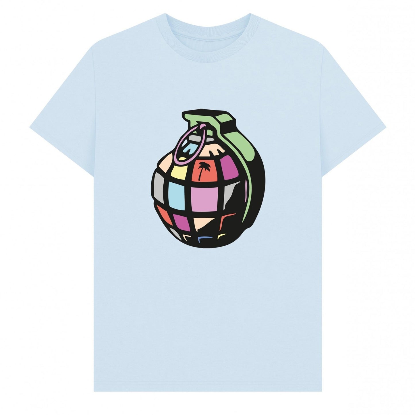 Sky Blue - Front - Trainer Spotter Unisex Adult Grenade T-Shirt
