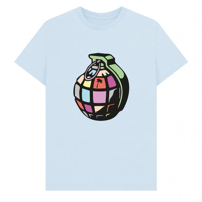 Sky Blue - Front - Trainer Spotter Unisex Adult Grenade T-Shirt