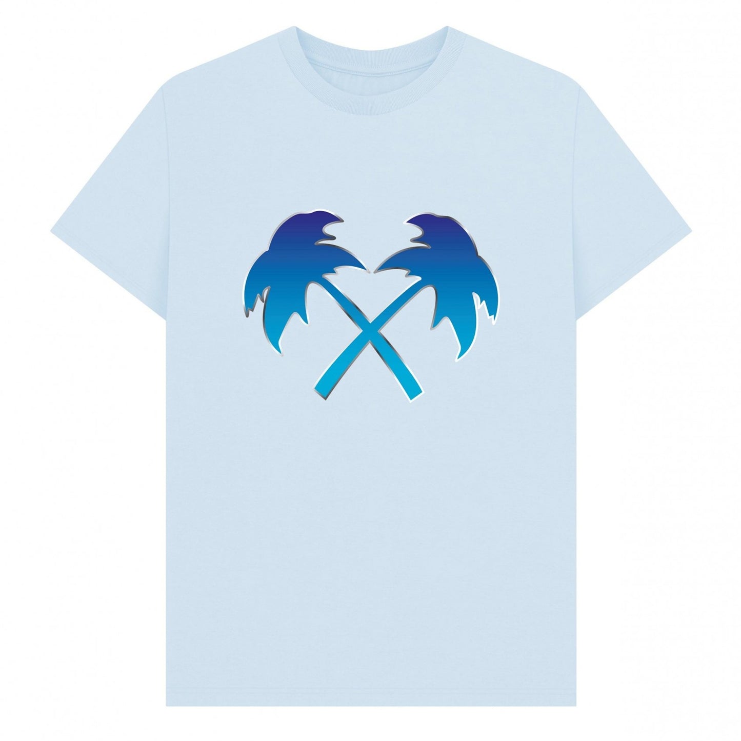 Sky Blue - Front - Trainer Spotter Unisex Adult Fade Cross Palms T-Shirt