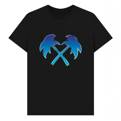 Black - Front - Trainer Spotter Unisex Adult Fade Cross Palms T-Shirt