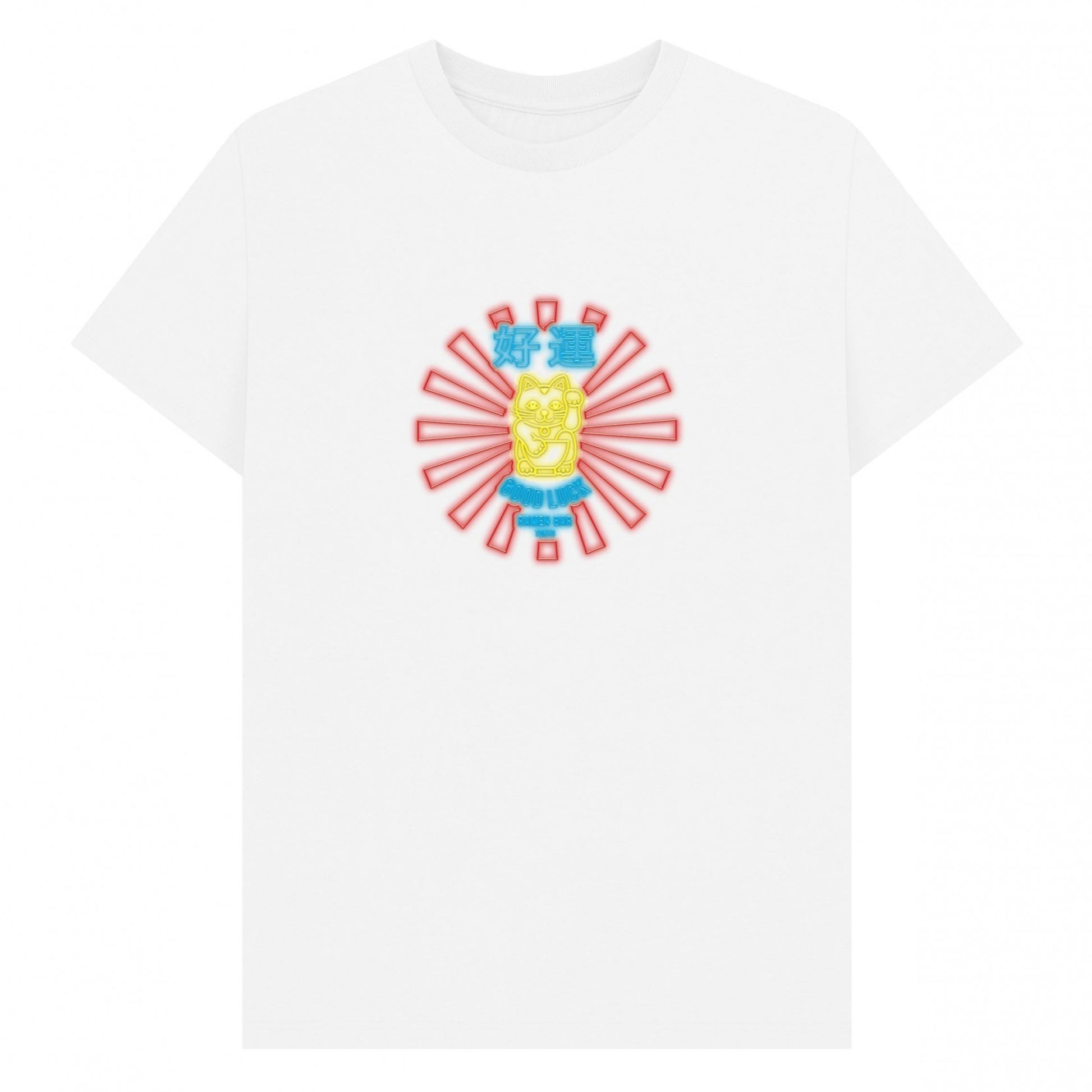 White - Front - TORC Unisex Adult Neon Lucky Cat Ramen T-Shirt