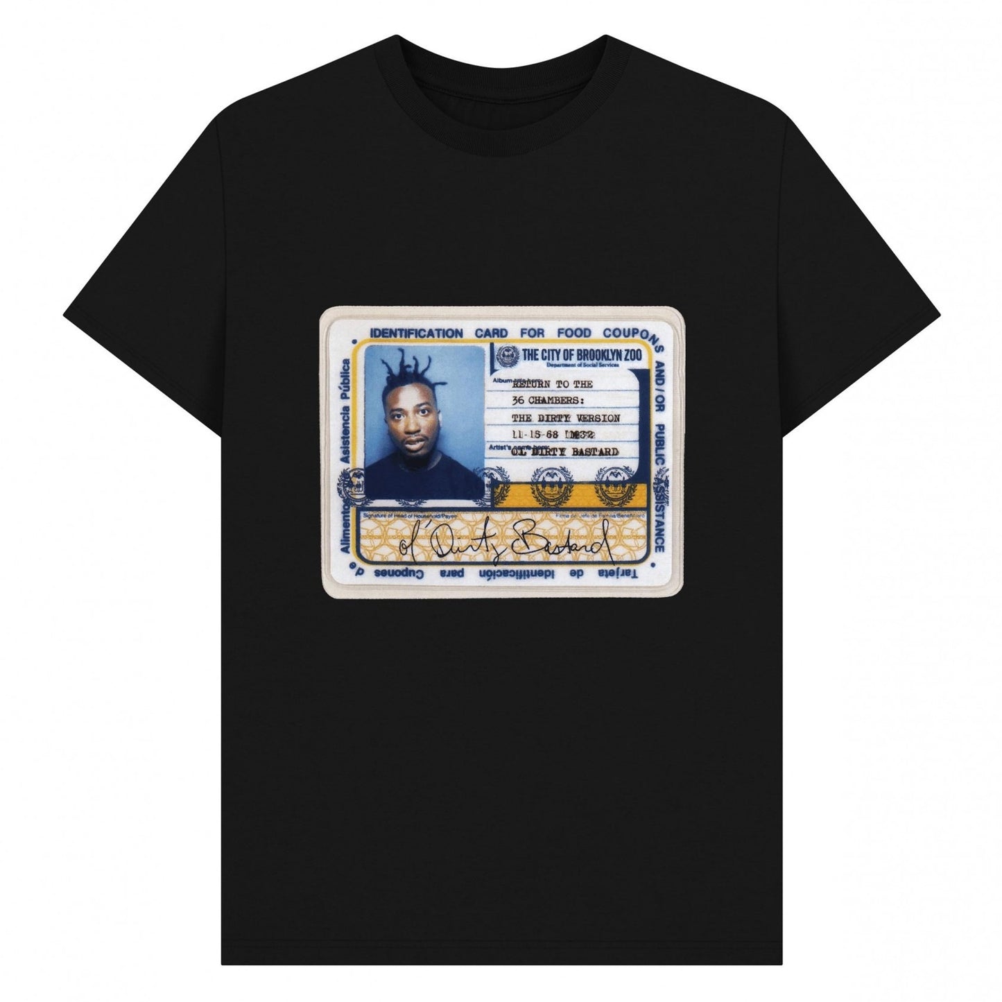 Black - Front - Ol´ Dirty Bastard Unisex Adult ID Card T-Shirt