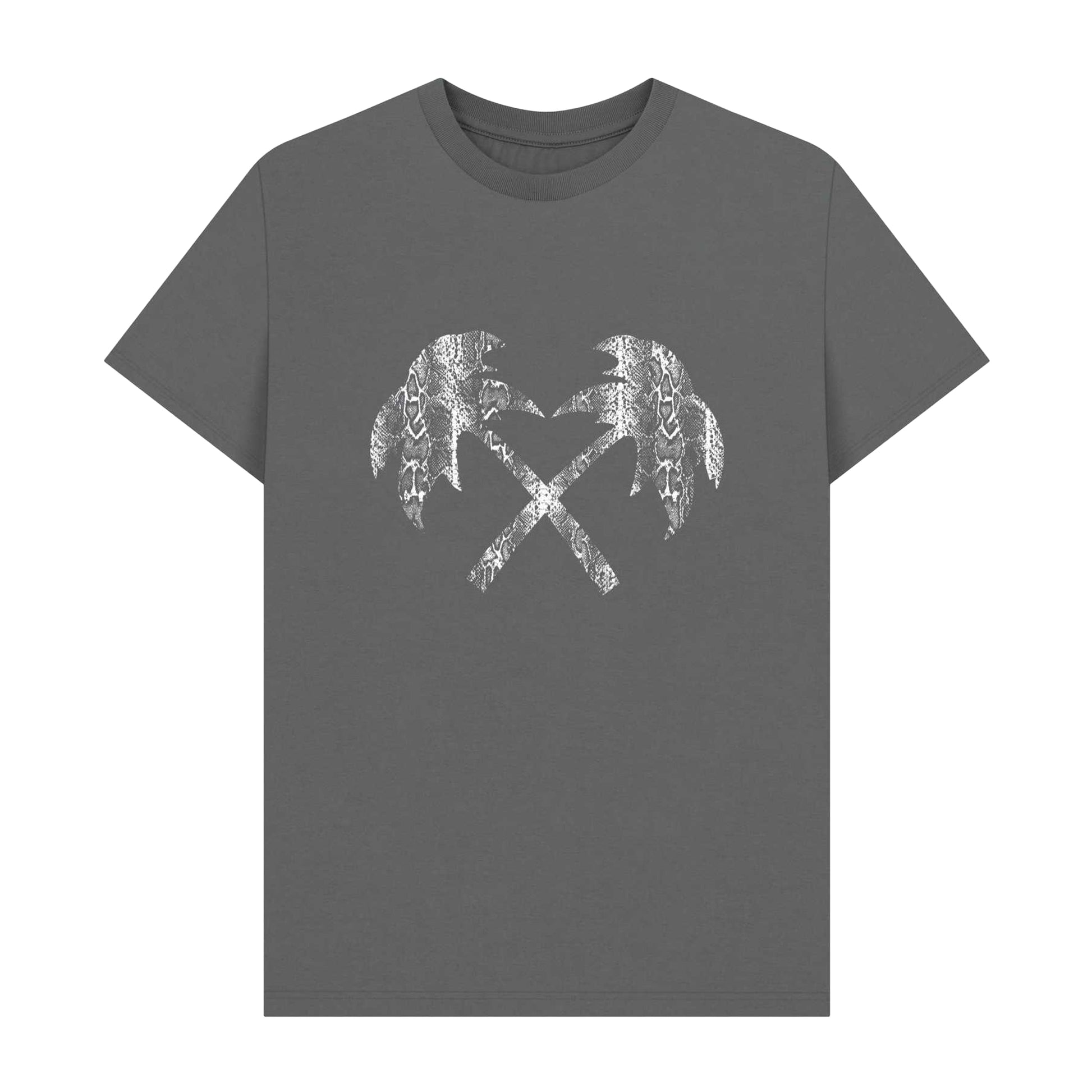 Slate Grey - Front - Trainer Spotter Unisex Adult Snakeskin Cross Palms T-Shirt