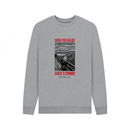 Light Heather - Front - Apoh Unisex Adult Munch Santa´s Coming Sweatshirt