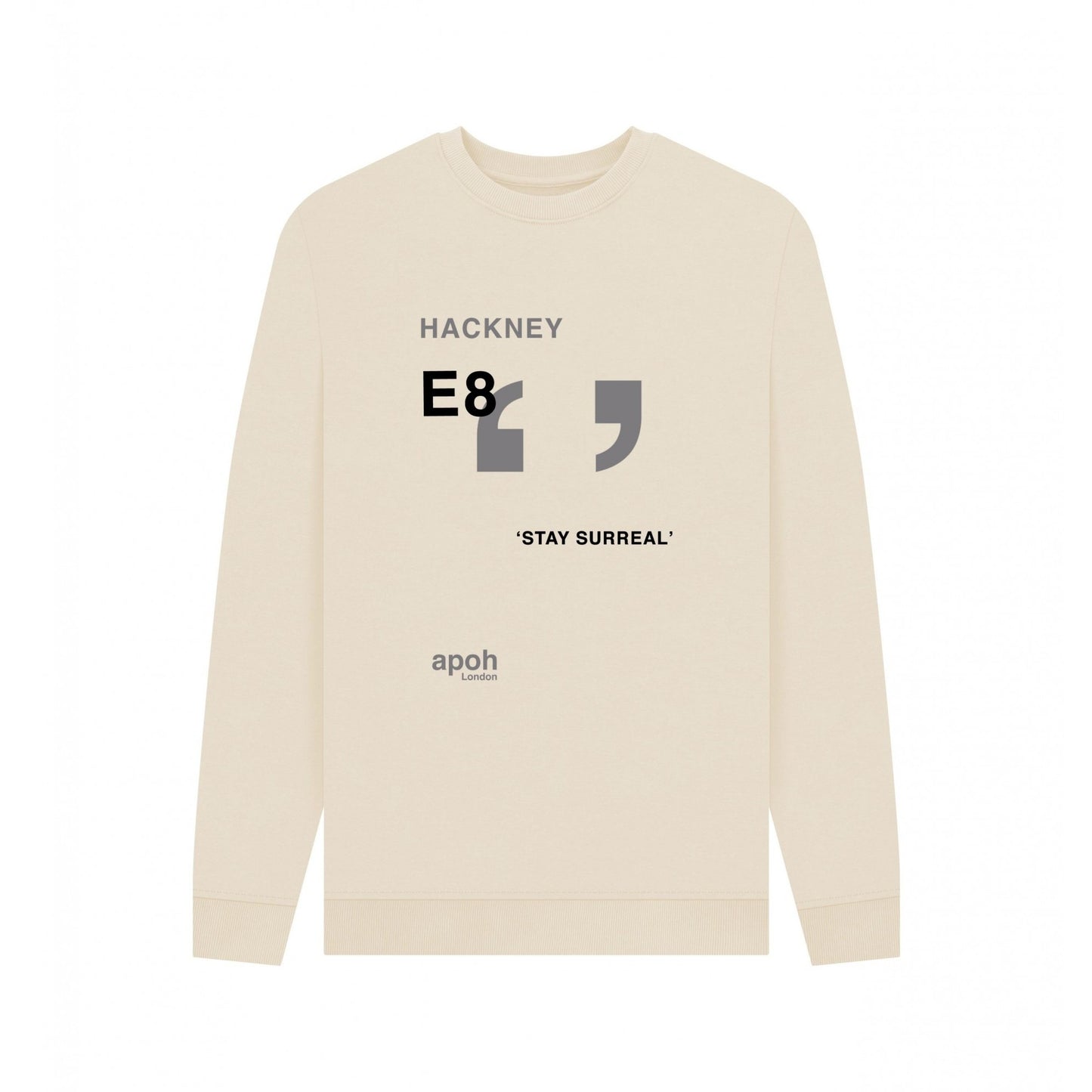 Oat - Front - Apoh Unisex Adult Surreal Hackney Slogan Sweatshirt