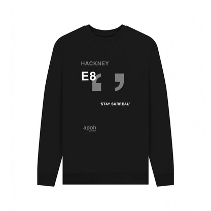 Black - Front - Apoh Unisex Adult Surreal Hackney Slogan Sweatshirt
