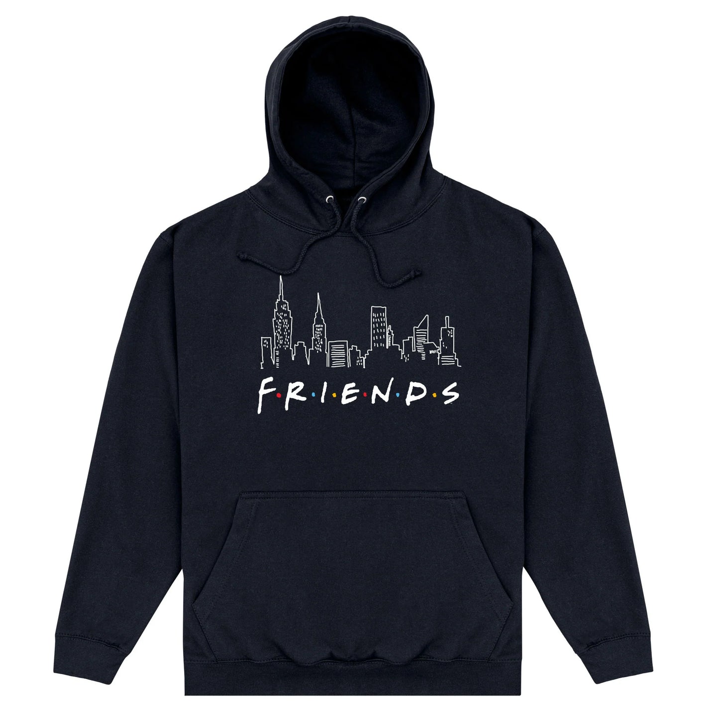Black - Front - Friends Unisex Adult Skyline Hoodie