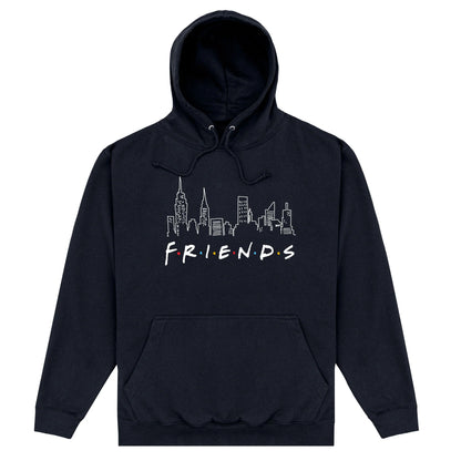 Black - Front - Friends Unisex Adult Skyline Hoodie