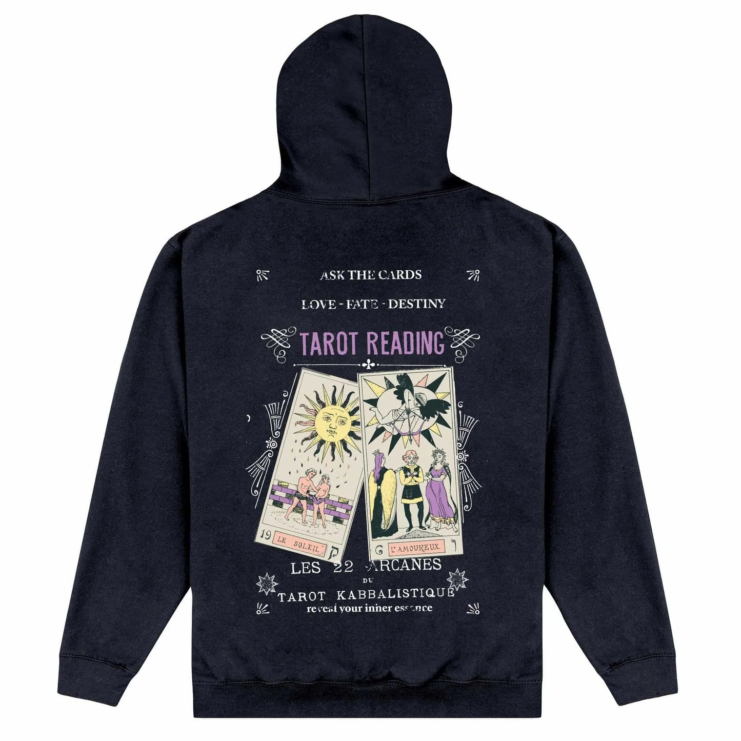 Black - Back - Apoh Unisex Adult Tarot Reading British Museum Hoodie
