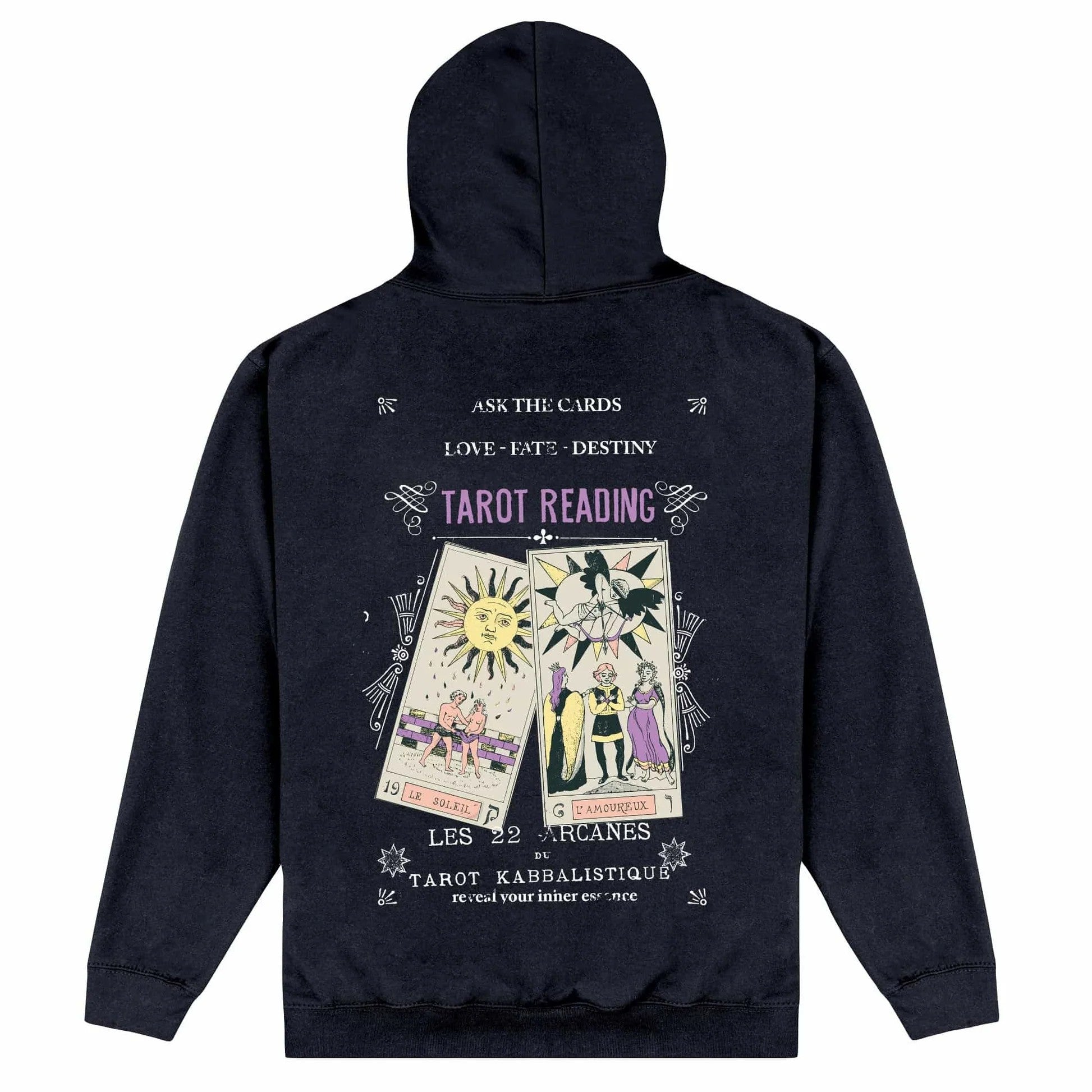 Black - Back - Apoh Unisex Adult Tarot Reading British Museum Hoodie
